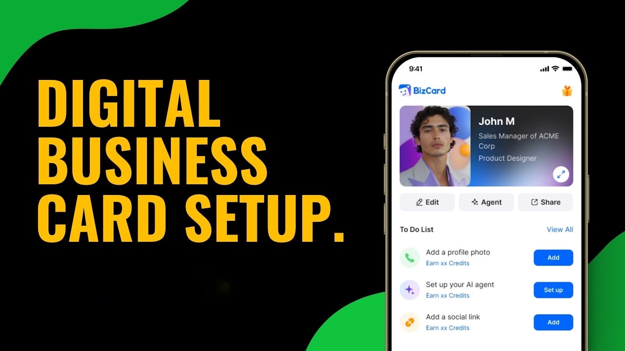 Open Bizcard and create your digital business card.