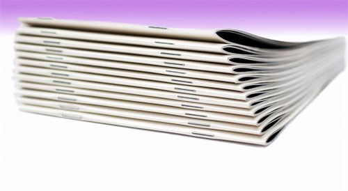 An example of saddle stitched printing showcasing various printed materials.