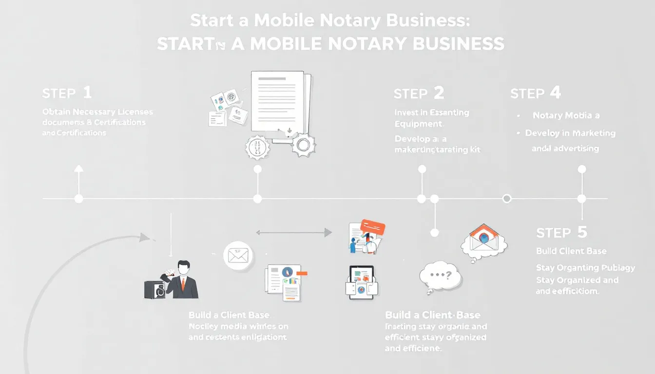 Essential supplies for a mobile notary business.