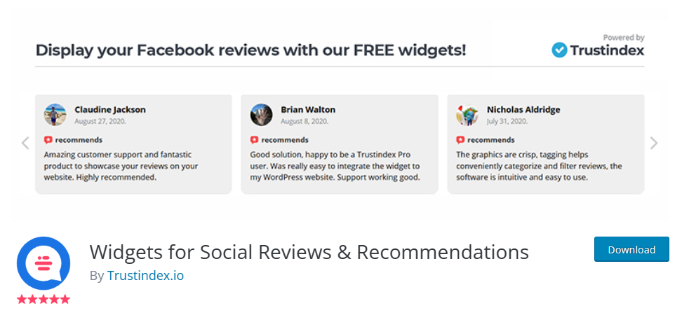 Facebook review widget