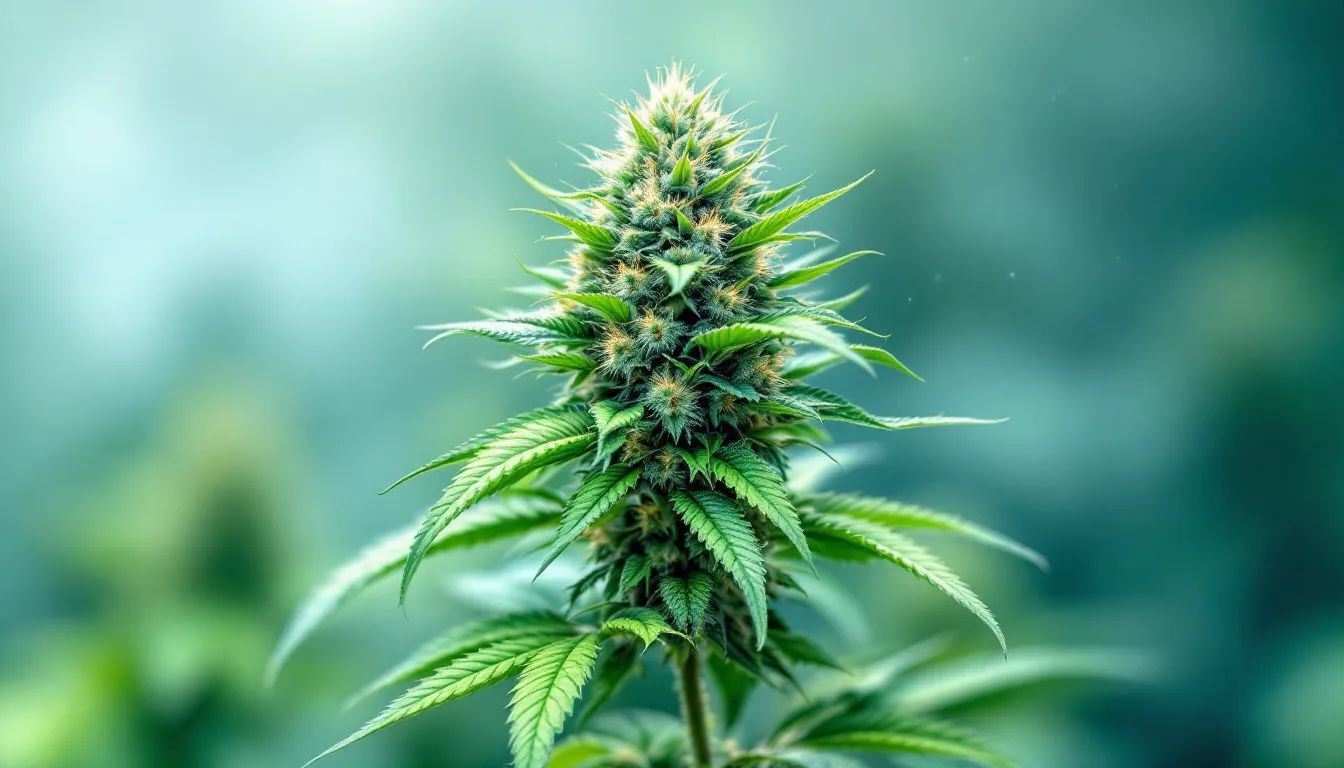 An illustration of THCa hemp flower with a blurred background.
