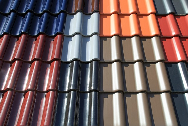 roof tiles, intense colours, brick