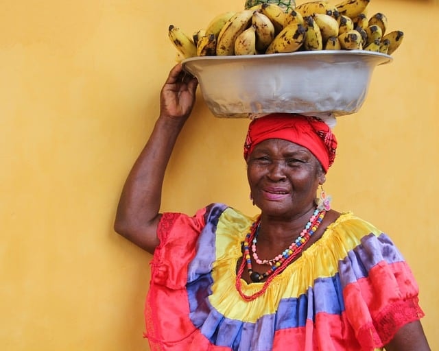 woman, fruit, bananas