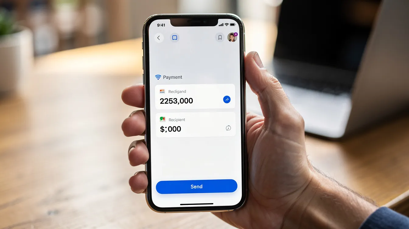 The image displays a smartphone screen showing a digital payment transfer interface, highlighting the ease of online transactions. This modern method of payment reflects the convenience of financial services, including options like 免 tu 貸款 and other loan applications.