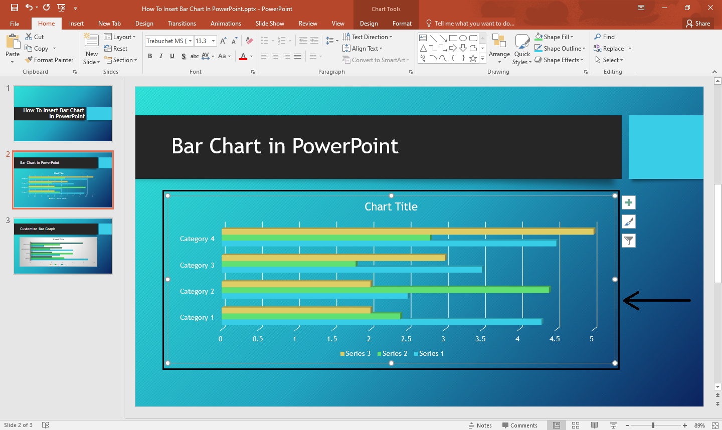 Click the box line on your bar graph.