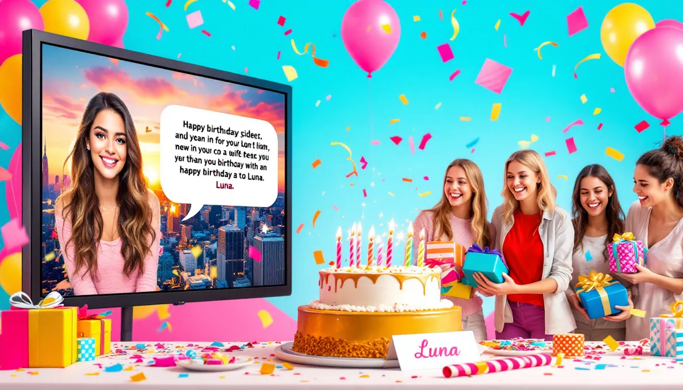 A birthday celebration with a personalized video message from a favorite celebrity.