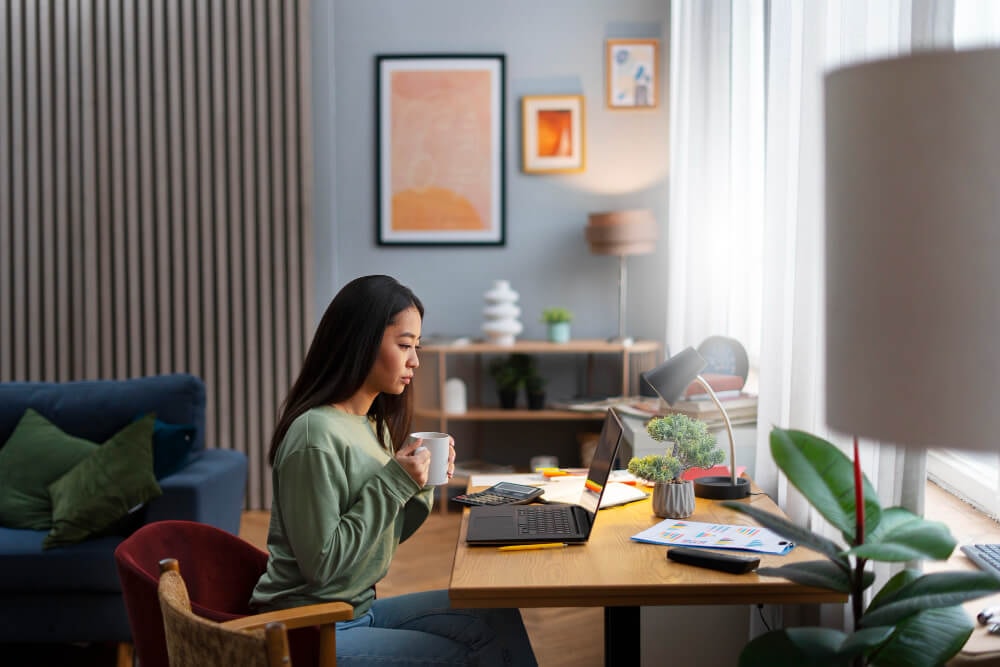 hybrid-work-success-kitchen-table-virtual-collaboration-and-hybrid-work-schedule