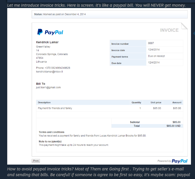 paypal scam