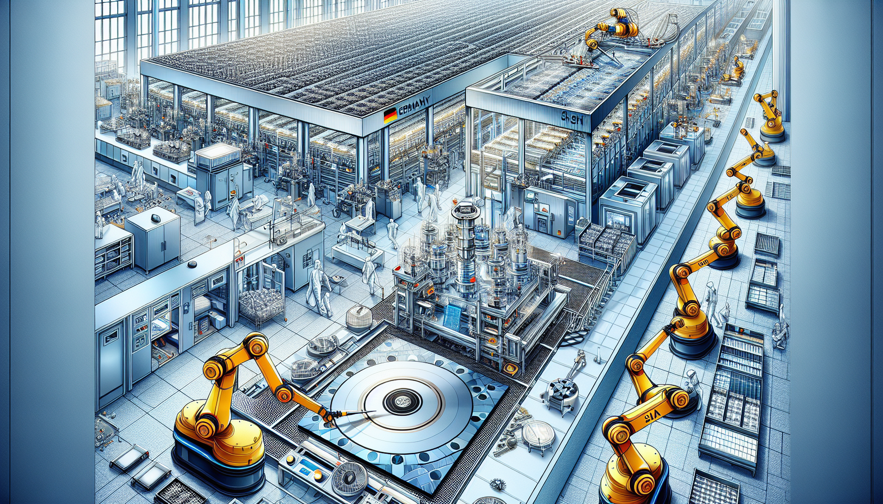 Illustration of semiconductor manufacturing in Germany