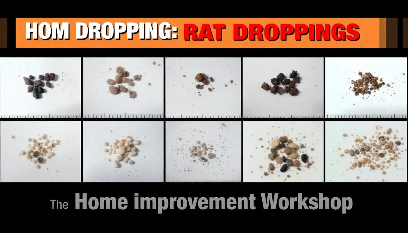 Different types of rat droppings for identification.