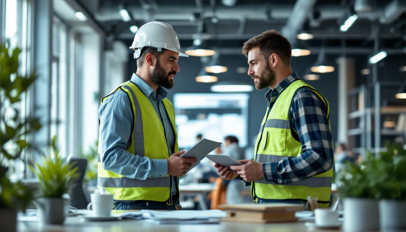 A contractor discussing issues with a subcontractor.