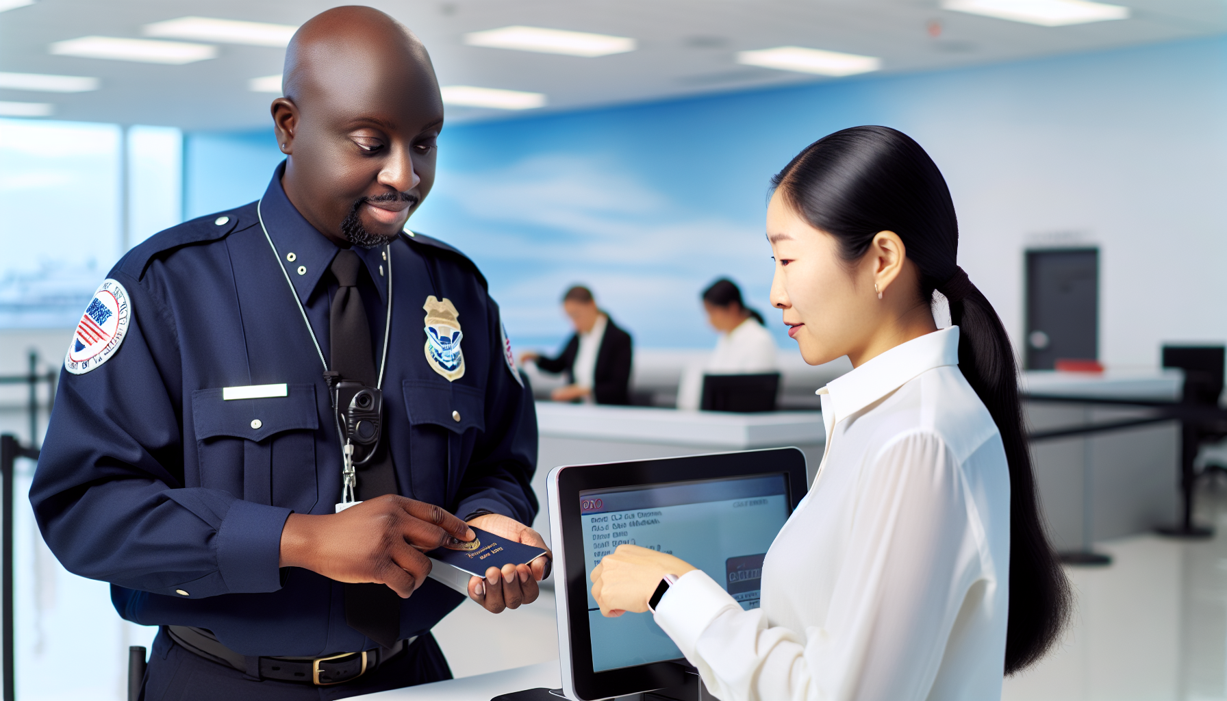 CBP officer conducting Global Entry interview