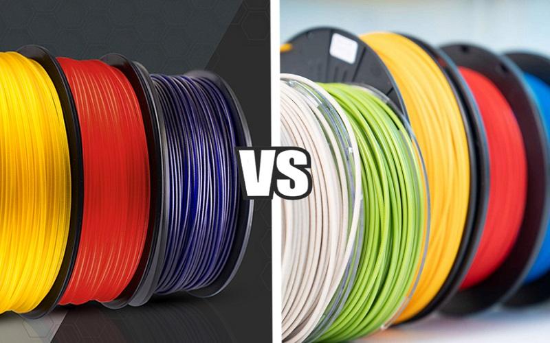 PETG vs TPU filament spools comparison for 3D printing