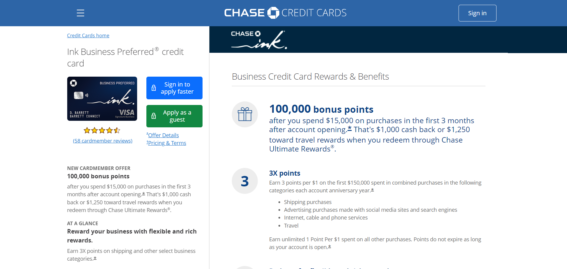 Chase Ink Business Preferred® Credit Card