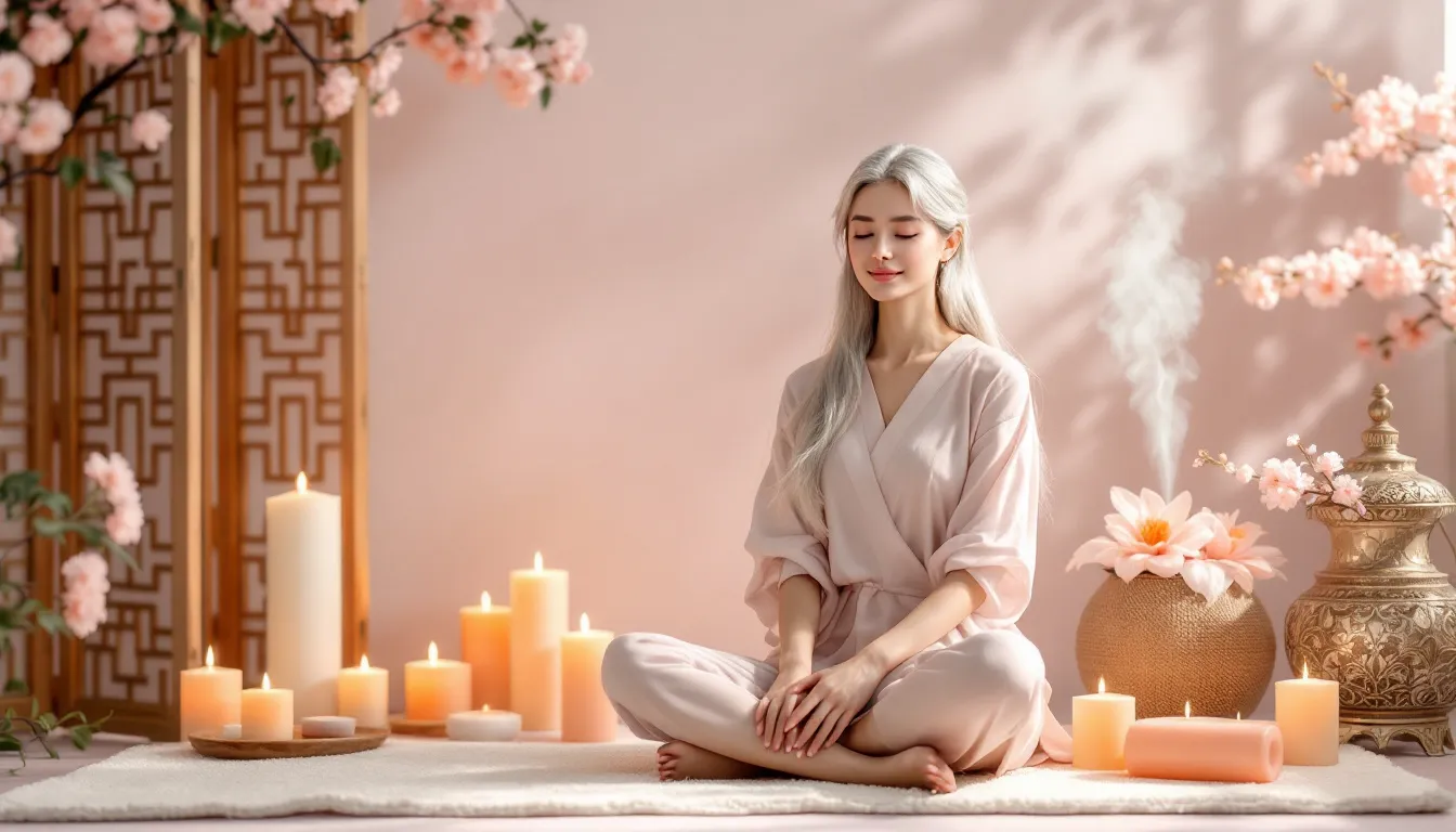 A person preparing for a massage by relaxing in a comfortable setting.