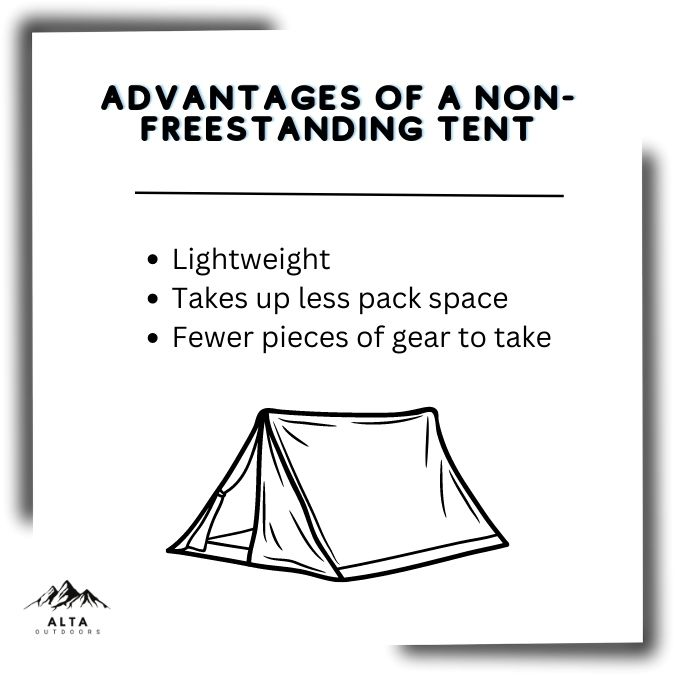 advantages of non-freestanding tent