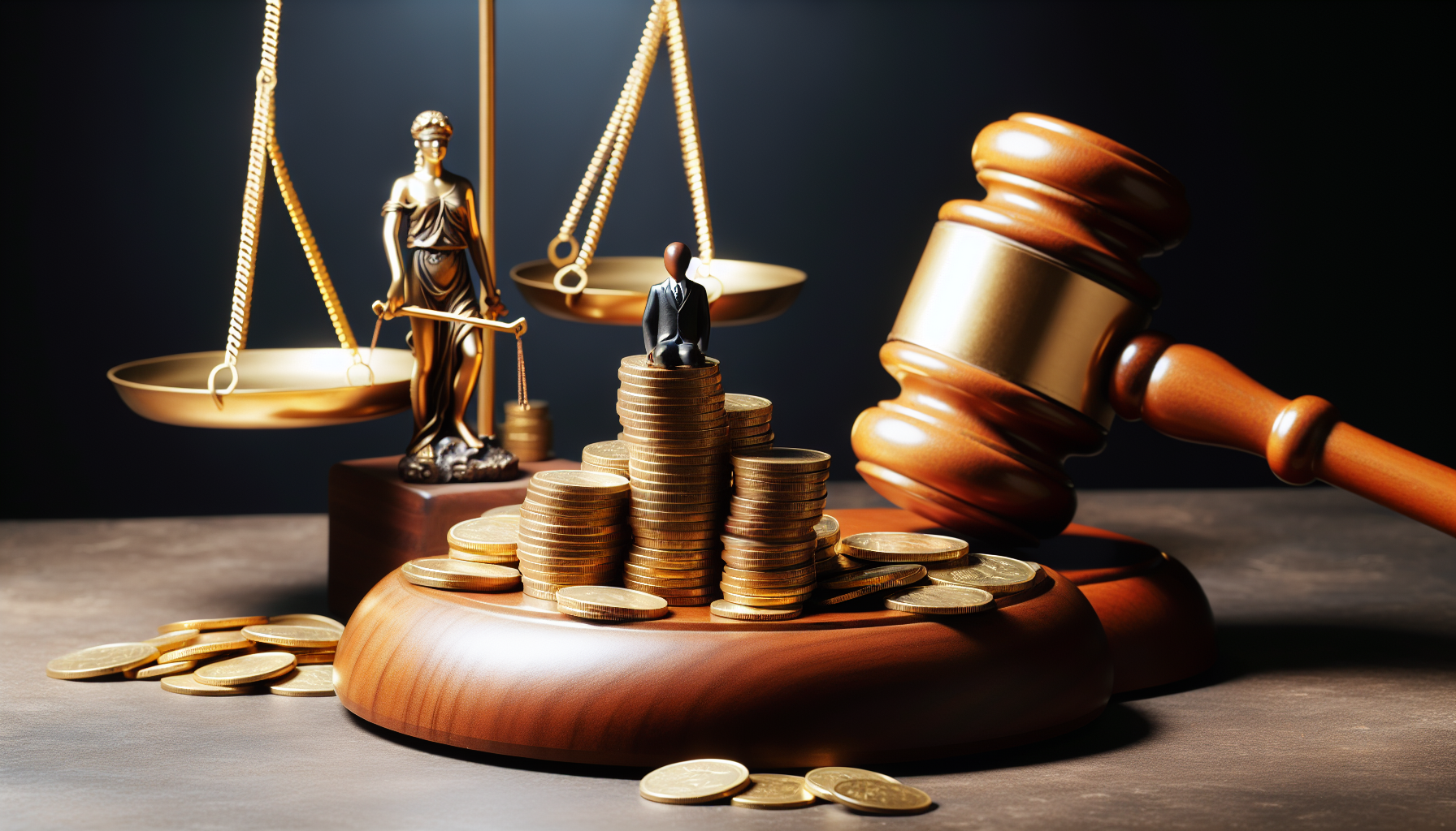 Illustration of financial compensation and legal gavel