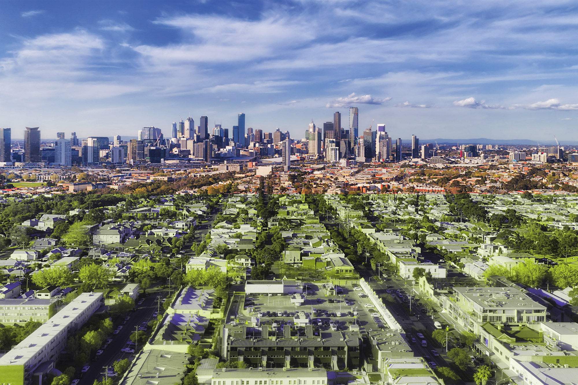 Melbourne's Suburb and City View