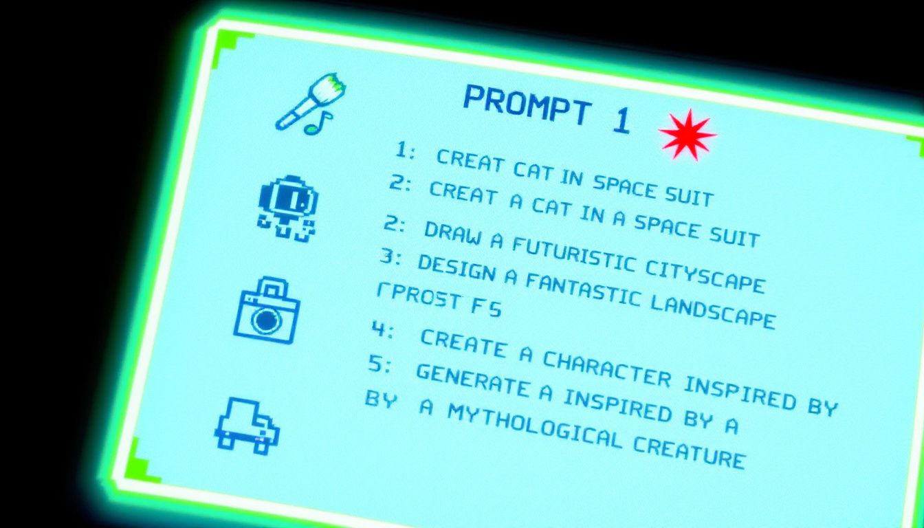 A collection of chatgpt prompts for content creation displayed on a screen.