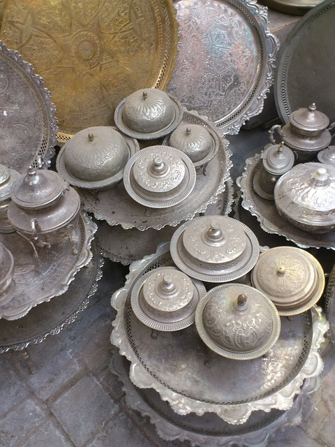pots, silver, orient