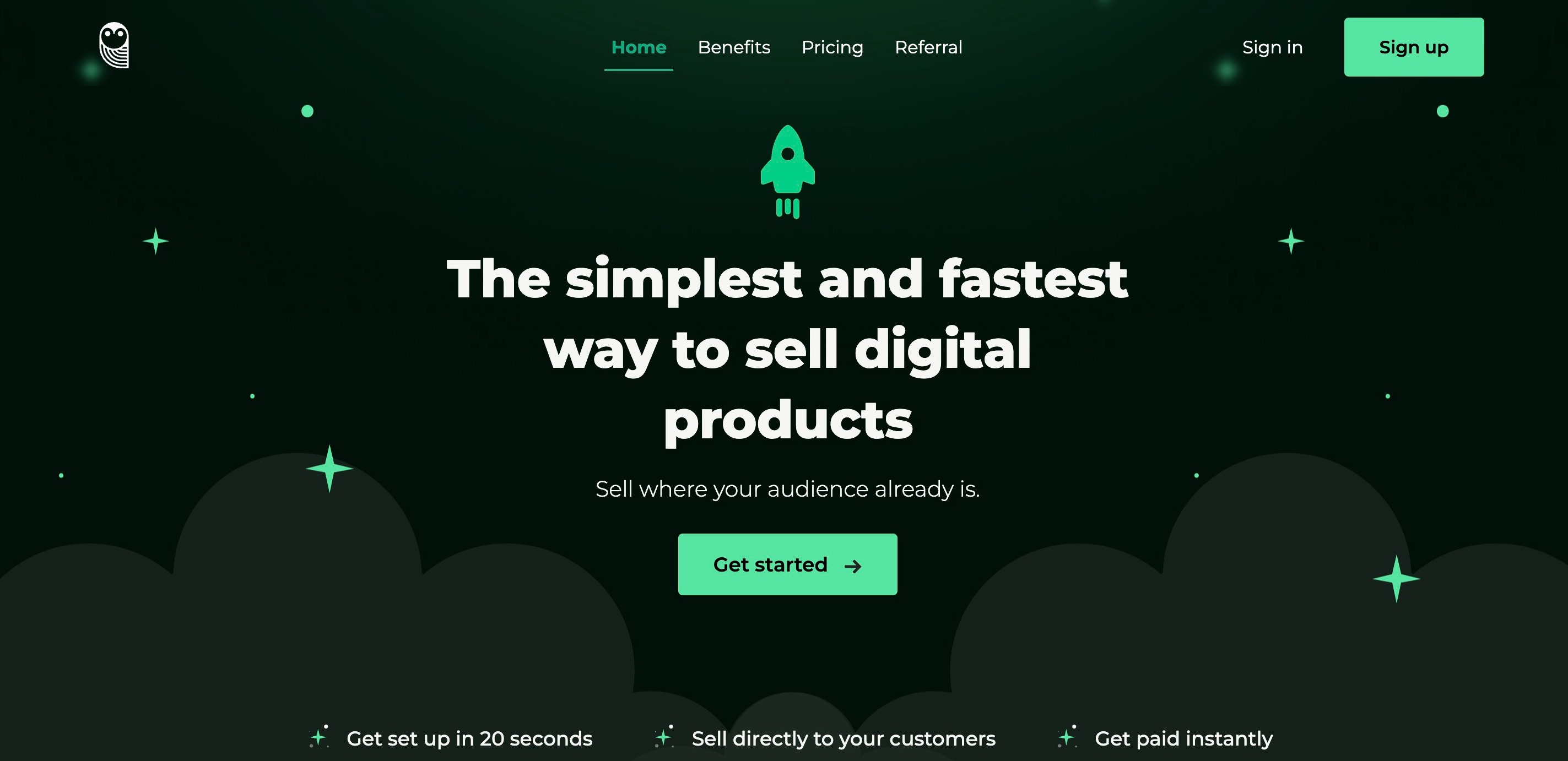 Screenshot of Sendowl's homepage - the best Thrivecart alternatives