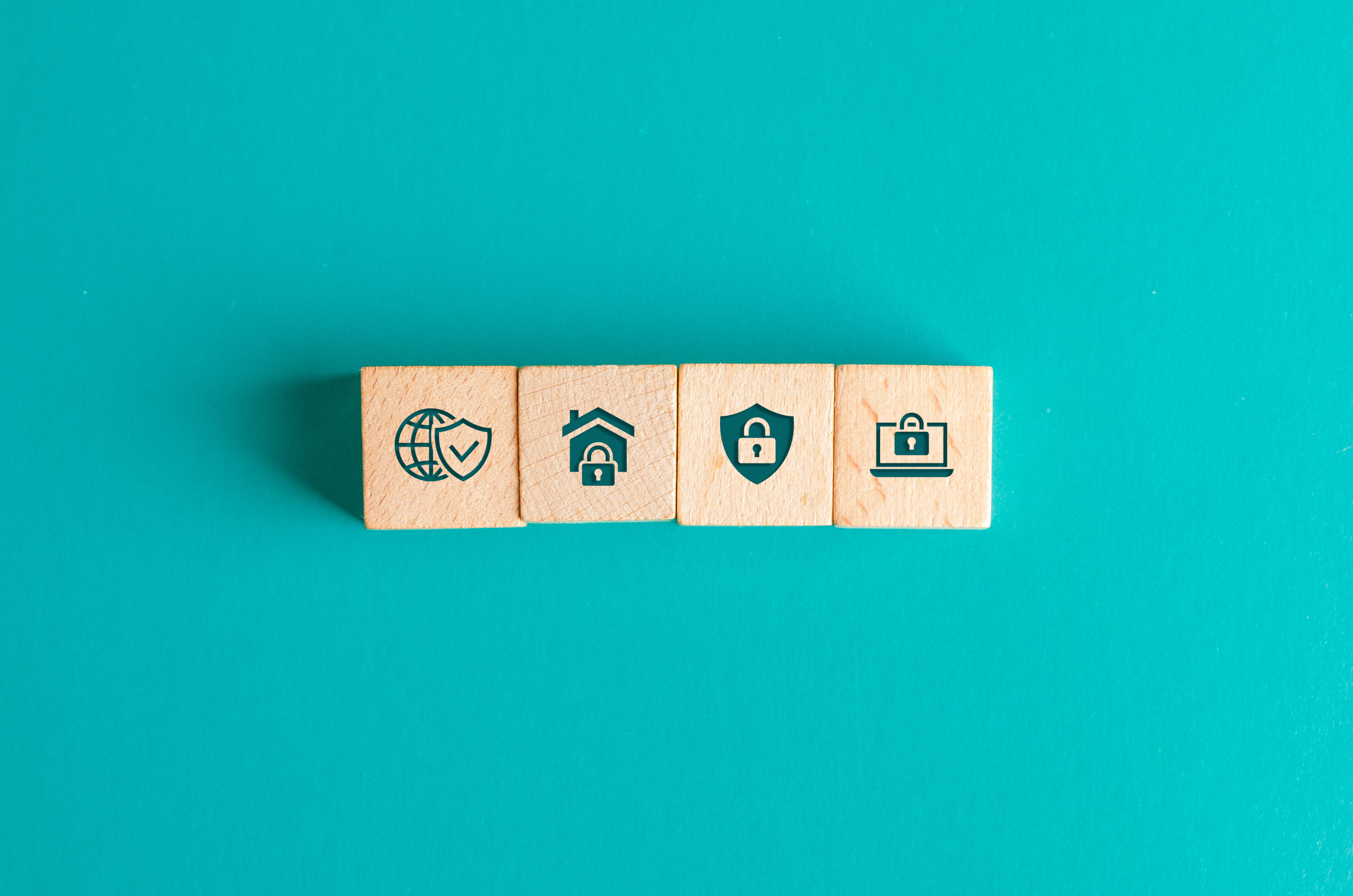 The image depicts icons symbolizing cybersecurity frameworks