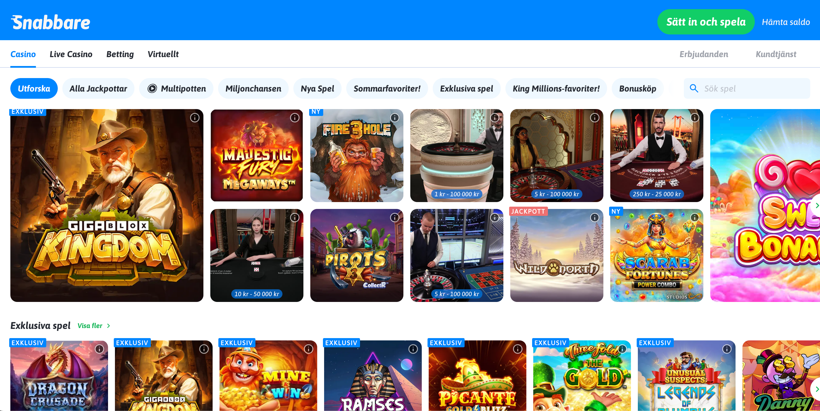 Snabbare casino spel