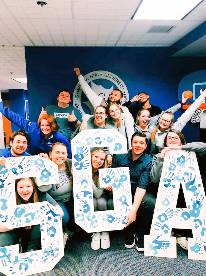 Graduation party photo booth props are great for student events too! Like SGA at Indiana State University! Customize our letters for your theme!