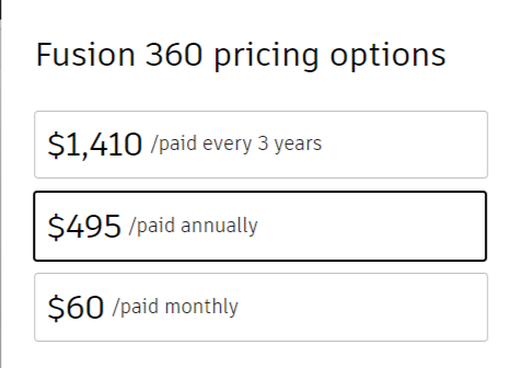 Fusion 360 pricing