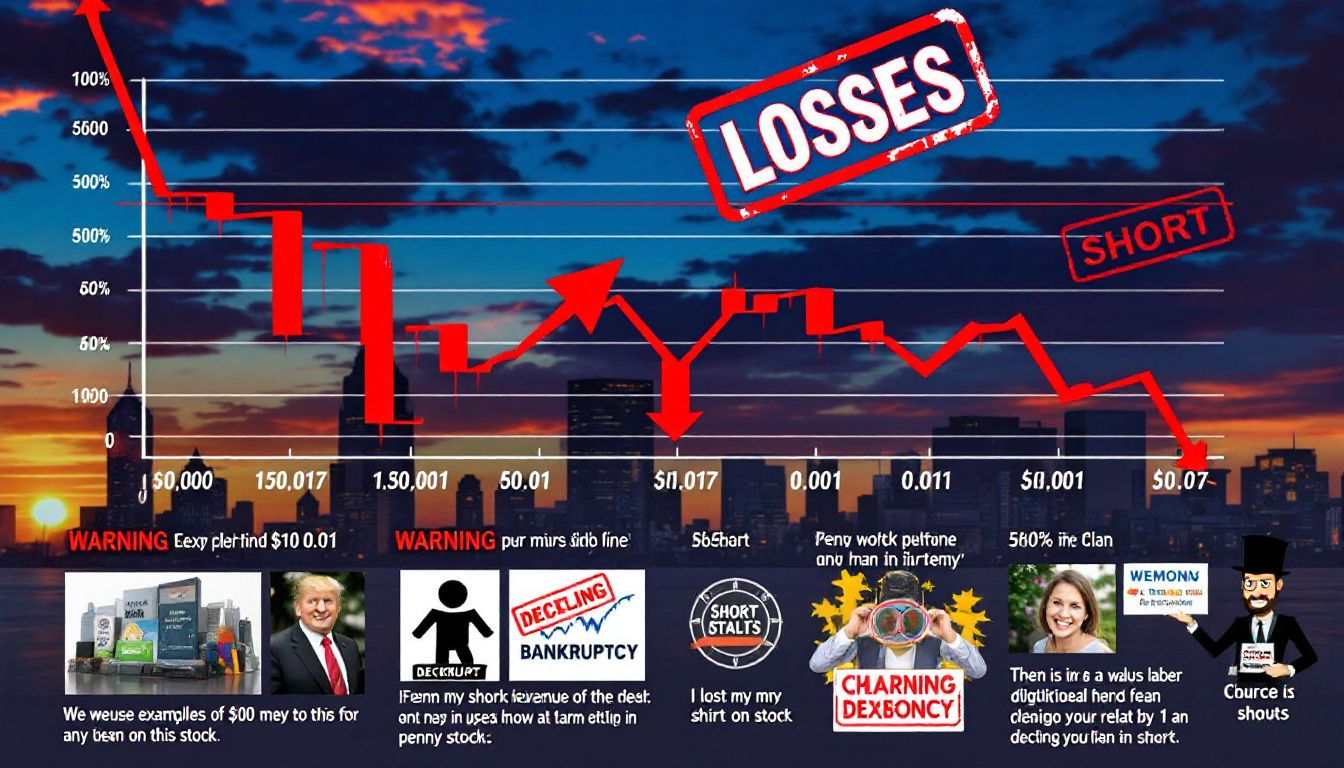 A case study visual of real-world examples of shorting penny stocks.