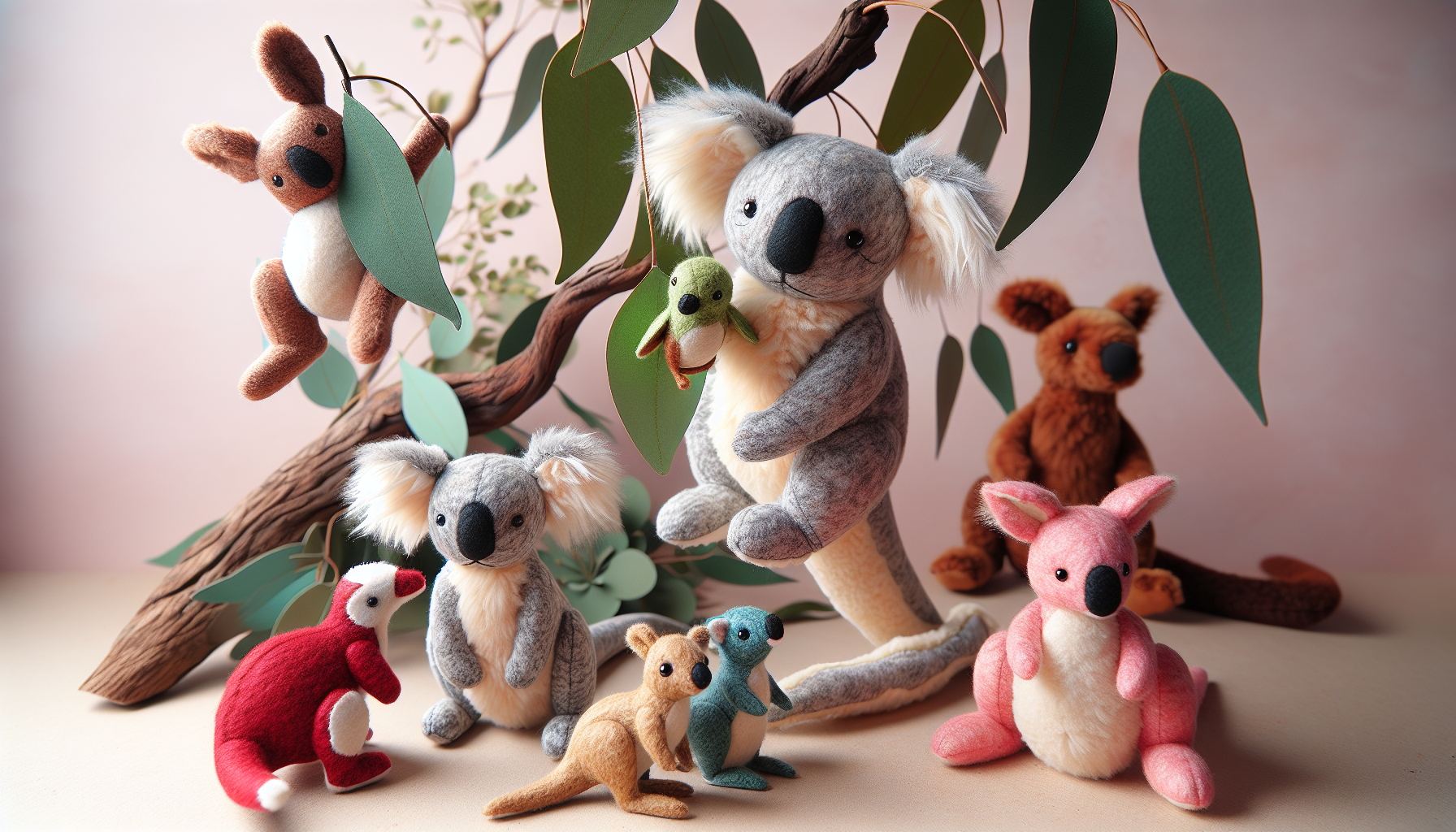 Adorable Australian-themed plush toy animals