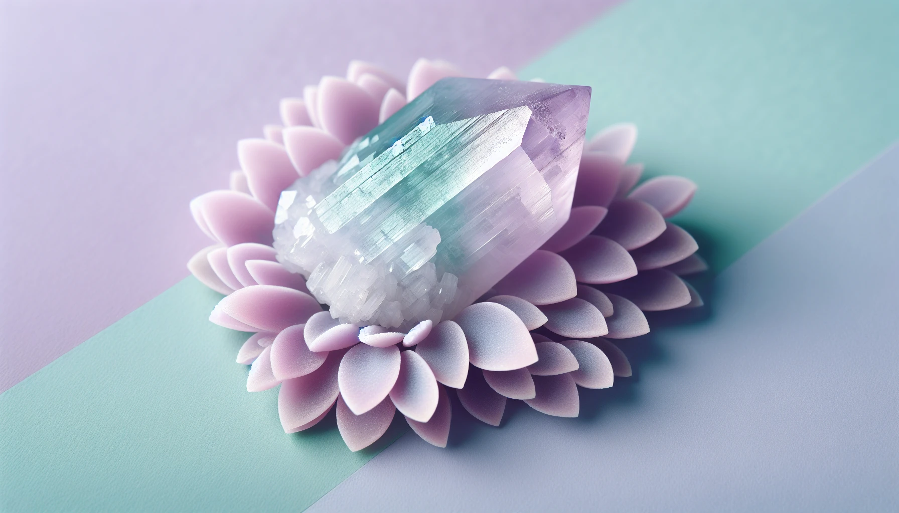 Lepidolite crystal in a peaceful setting
