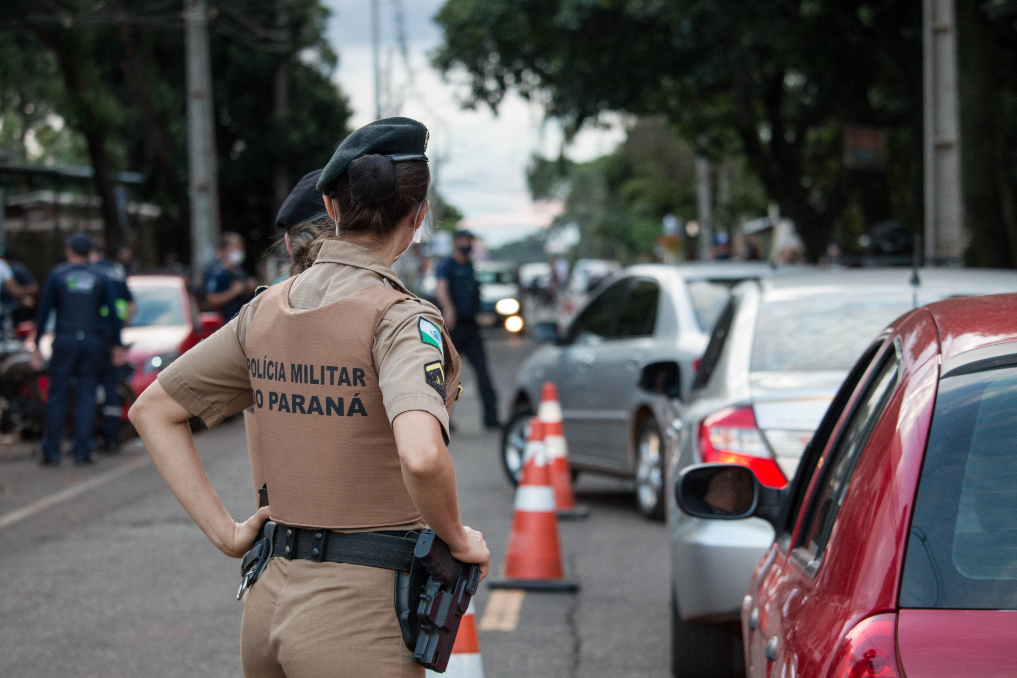 Officer in brown vest