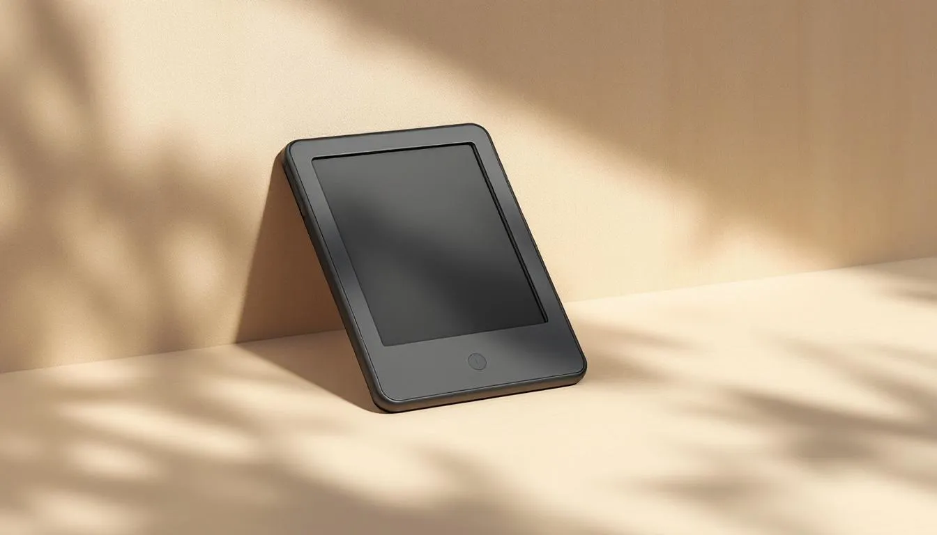 A modern waterproof e-reader designed for reading in extreme heat conditions.