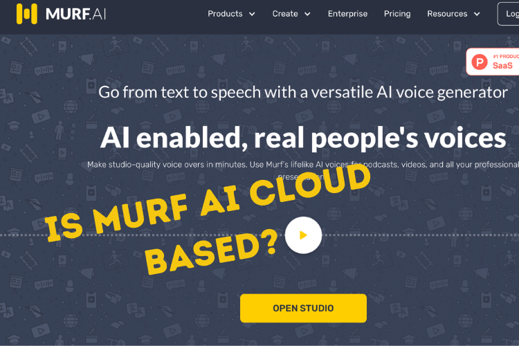 An image showing the Murf AI logo with the text 'Is Murf AI cloud-based?' written on it.