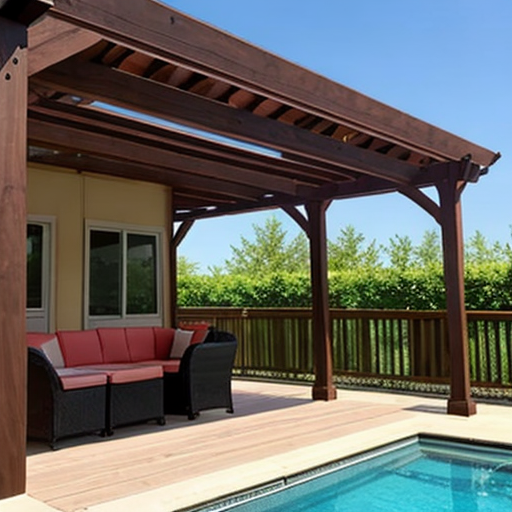 Patio cover pergolas attached to house.  Roof slats and other roof materials allow you to live life outdoors.