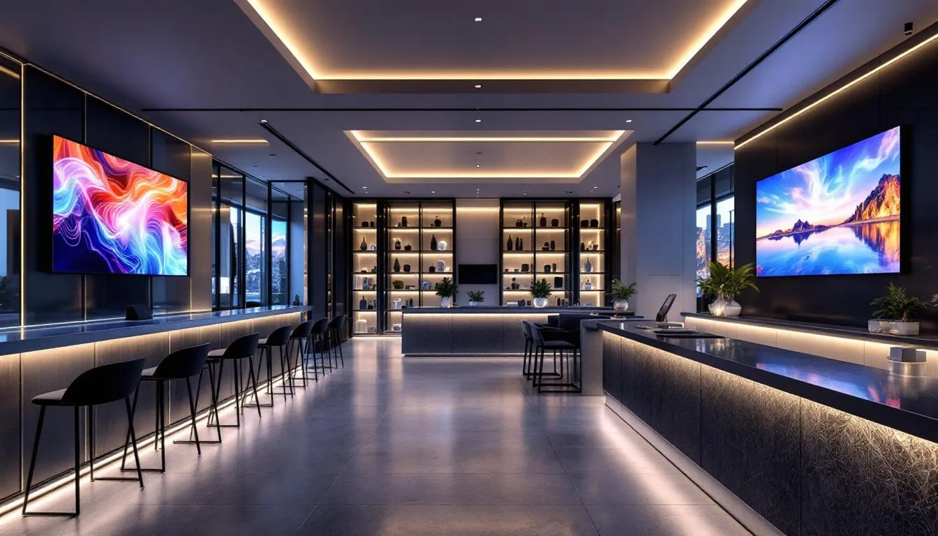 Retail space enhanced with multiroom audio visual solutions for a better shopping experience.