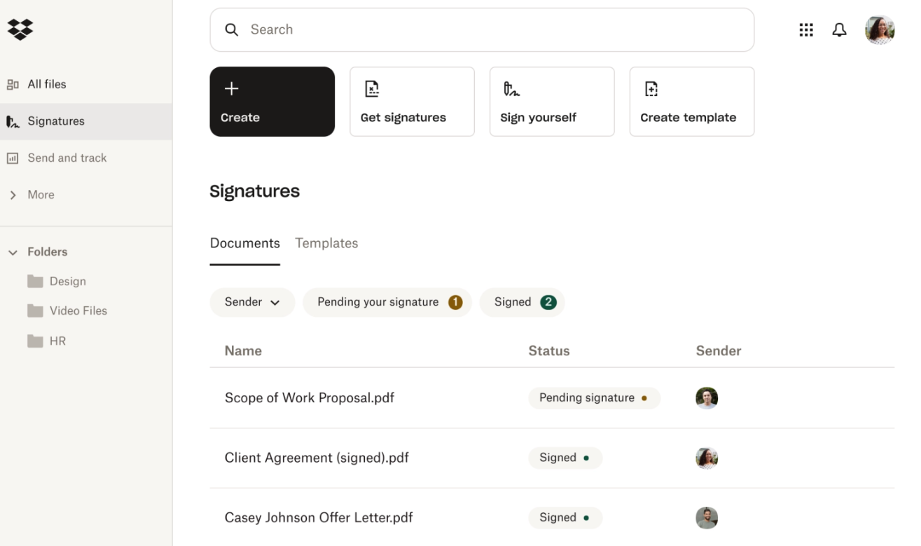 Dropbox Sign eSignature API
