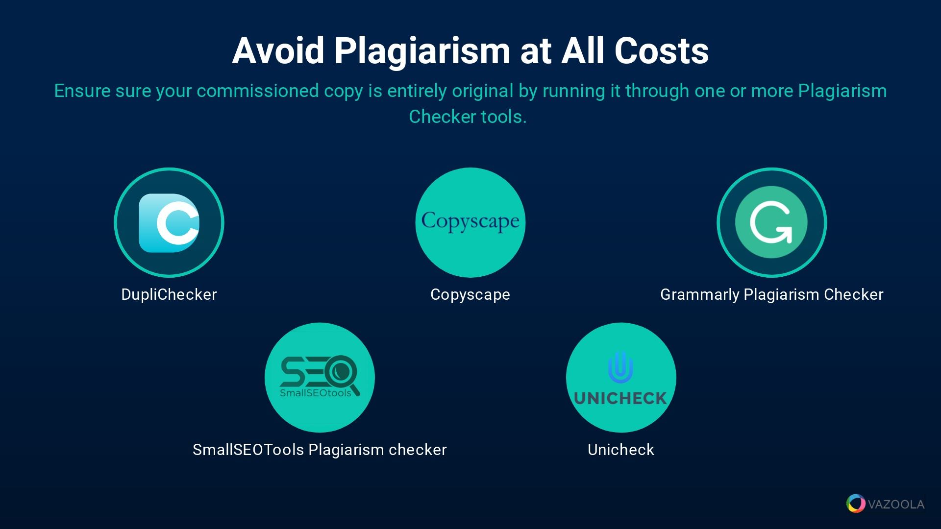 Avoid plagiarism at all cost