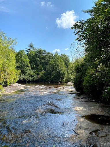 The larger pool below Granny Burrell Falls