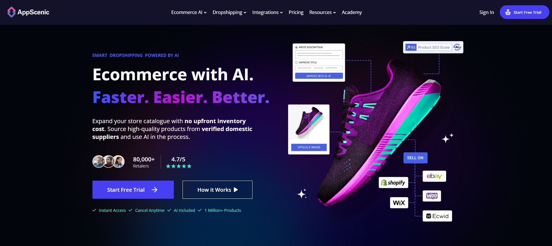 appscenic online store homepage screenshot updated