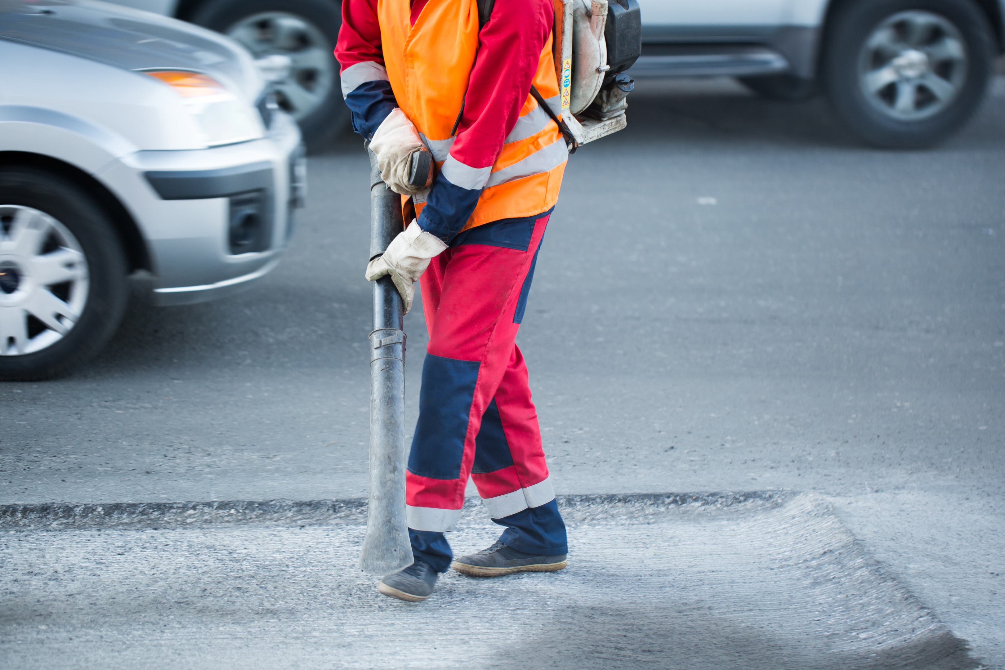 Eco-friendly equipment used for parking lot cleaning and maintenance.