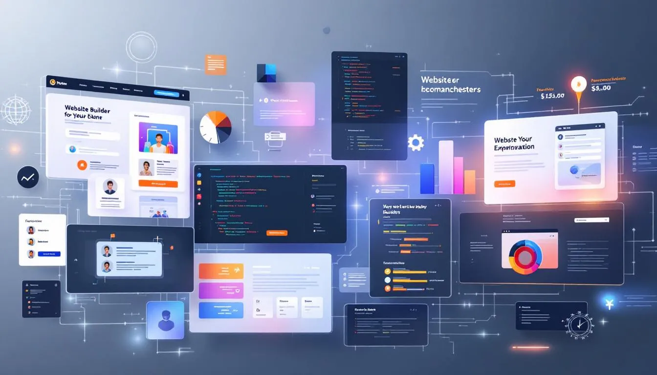 An overview of leading website builders in Manchester, showcasing various designs and functionalities.