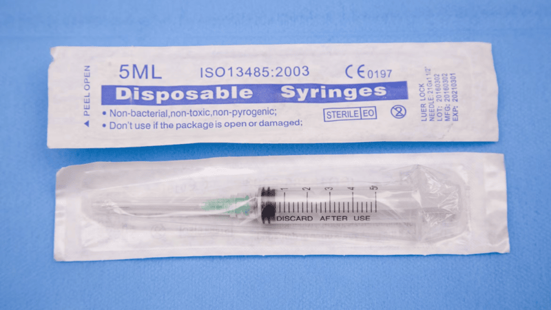 5ml syringe in tamper-evident wrapper