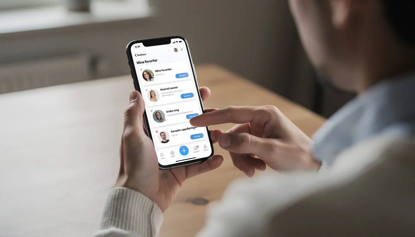 En person håller en smartphone i handen och scrollar genom en app som visar olika spelalternativ, inklusive slots och live casino. Appen erbjuder även information om välkomstbonusar och free spins för nya spelare hos Kazoom casino.
