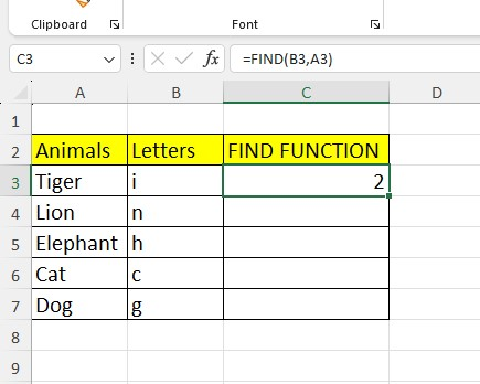 Type the enter key, and the formula returns the numeric value of the character's position within the text string.