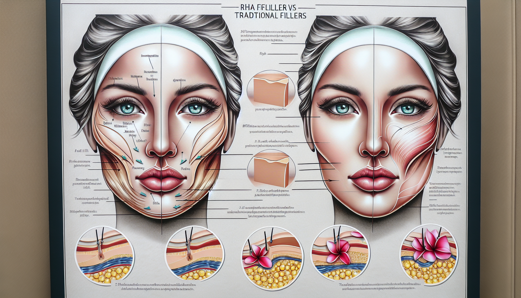 Comparison illustration of RHA fillers and traditional fillers.