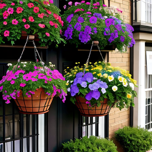 Hanging baskets and native plants can be beautiful, low maintenance options.