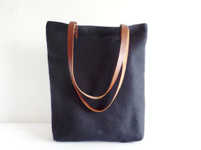 The Canvas Work Tote with Leather Accents