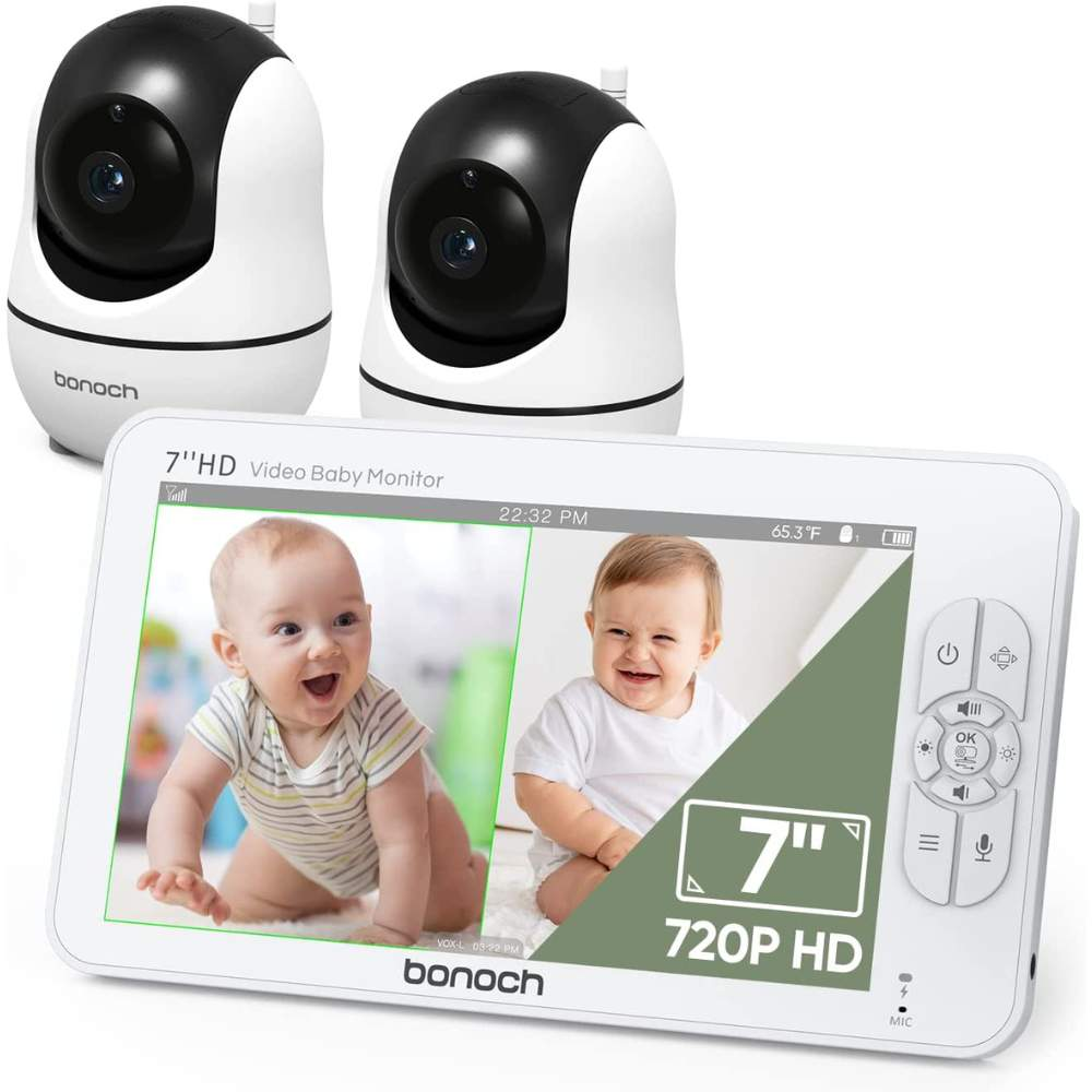 non wifi dual baby monitor split screen